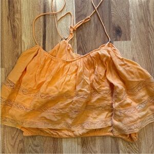 NWT Free People Orange Lace Camisole Top